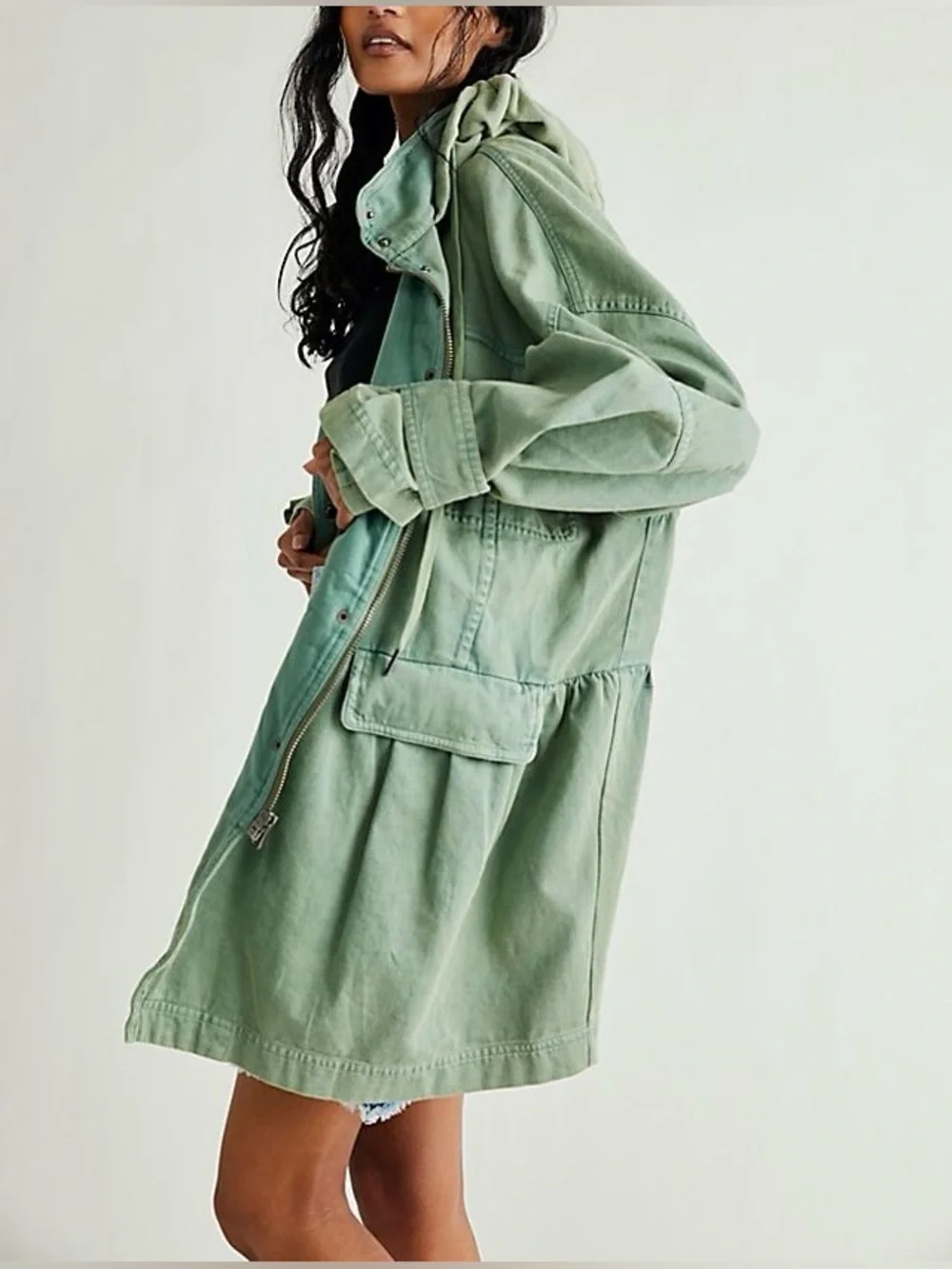 NWOT Free People We the Free Nocturne Parka - green - Large